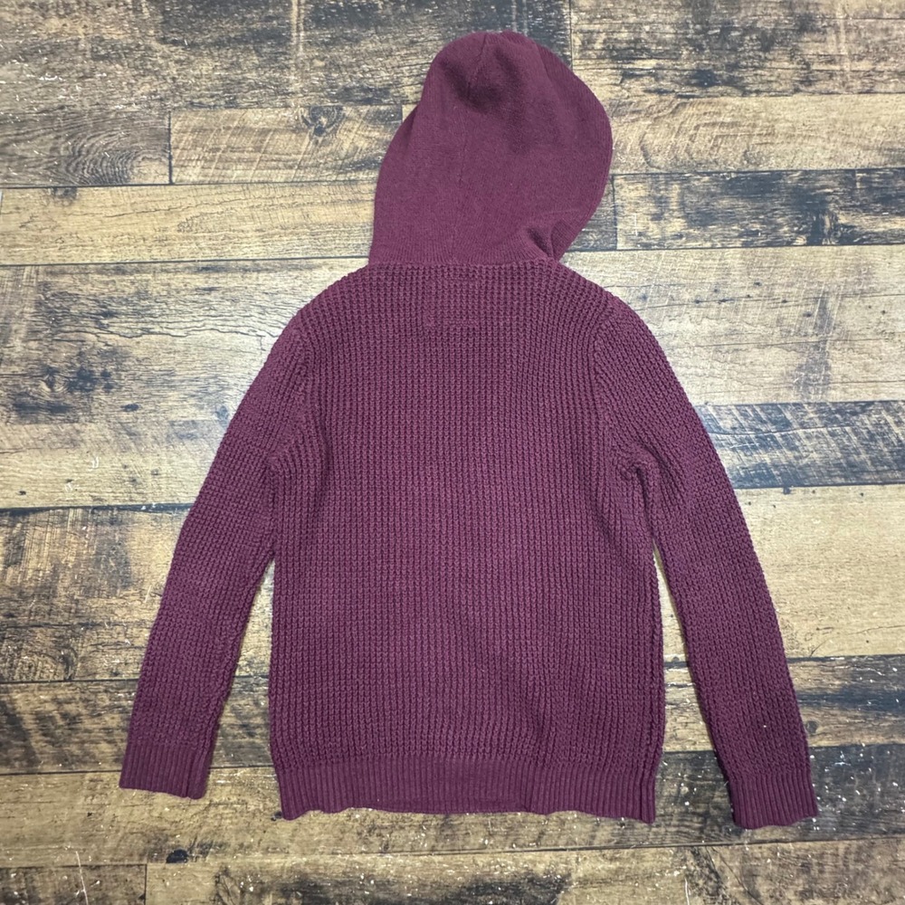 Hollister Waffle Knit Hoodie Pullover Burgundy Women's Size‎ S - Picture 7 of 8